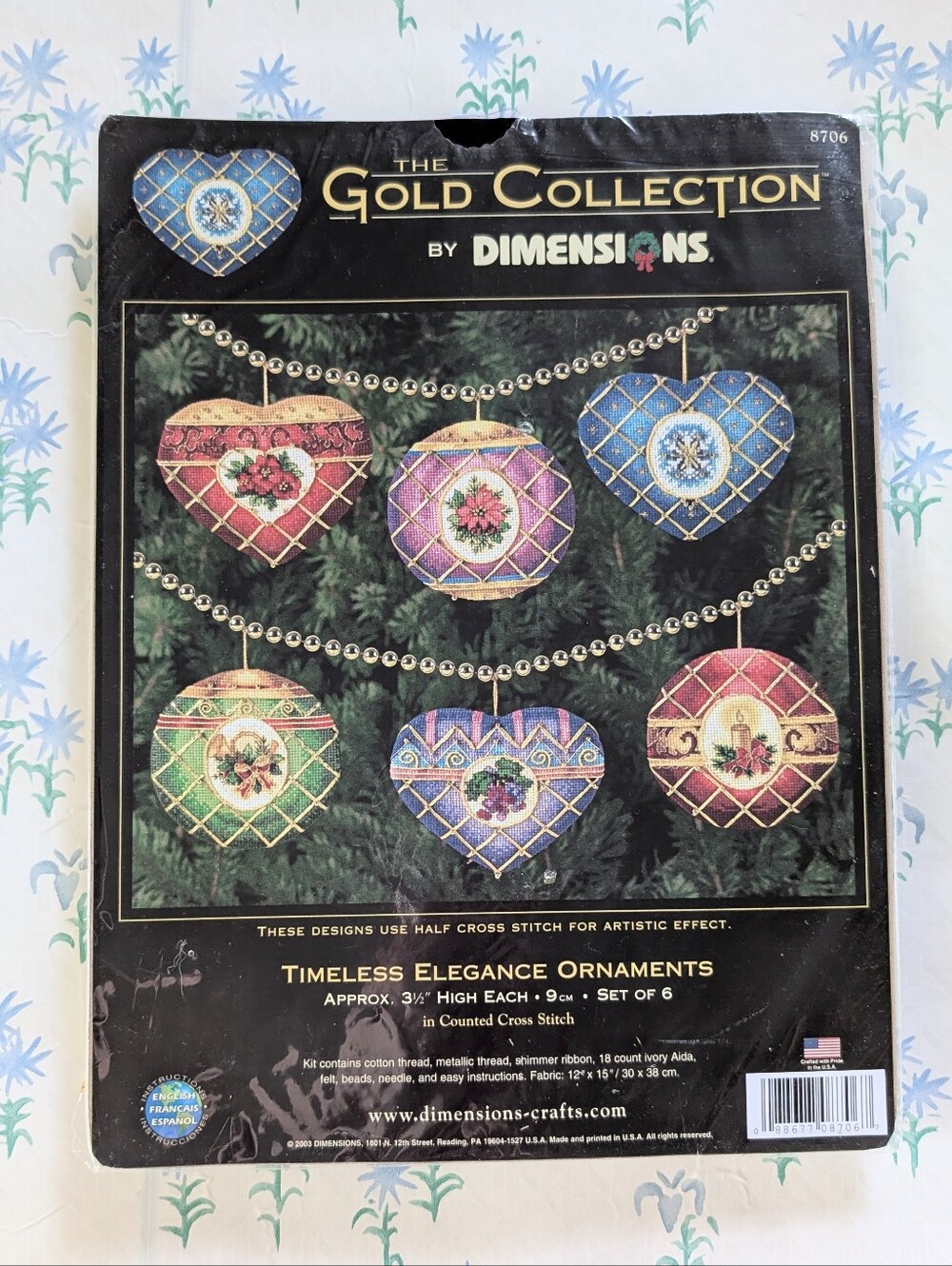 Dimensions Gold Collection Timeless Elegance Ornaments Kit NEW Cross Stitch DIY